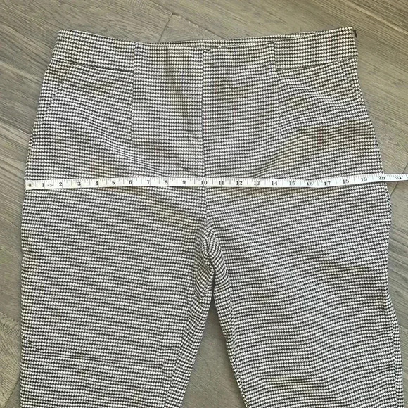 ZARA |  Brown and blue gingham patterned ankle pants - Picture 11 of 11